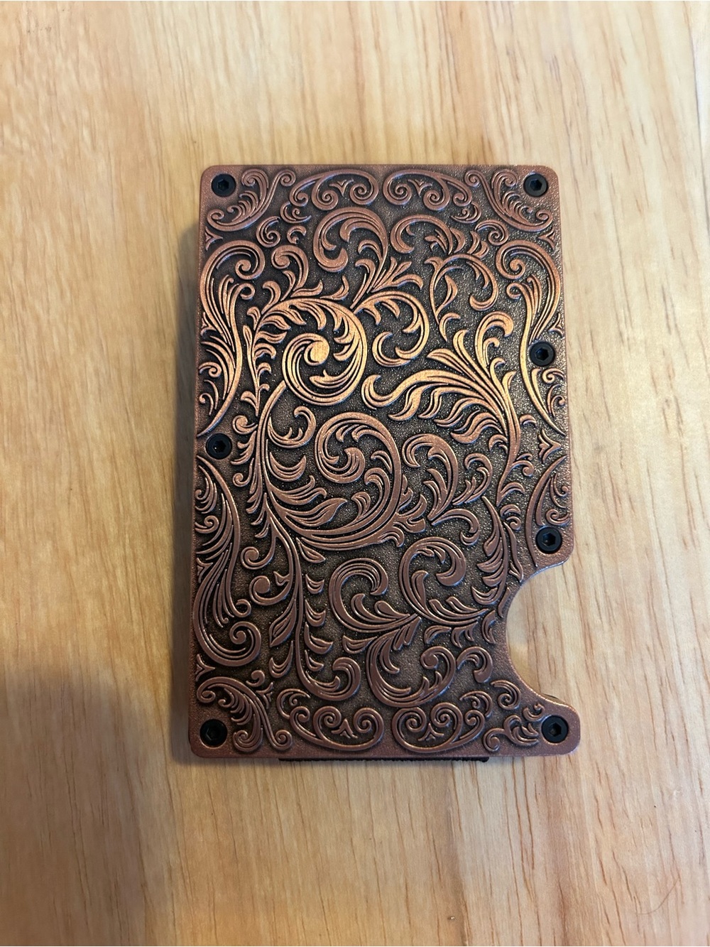Ornate Copper-Tone Wallet Card Holder Phone Case